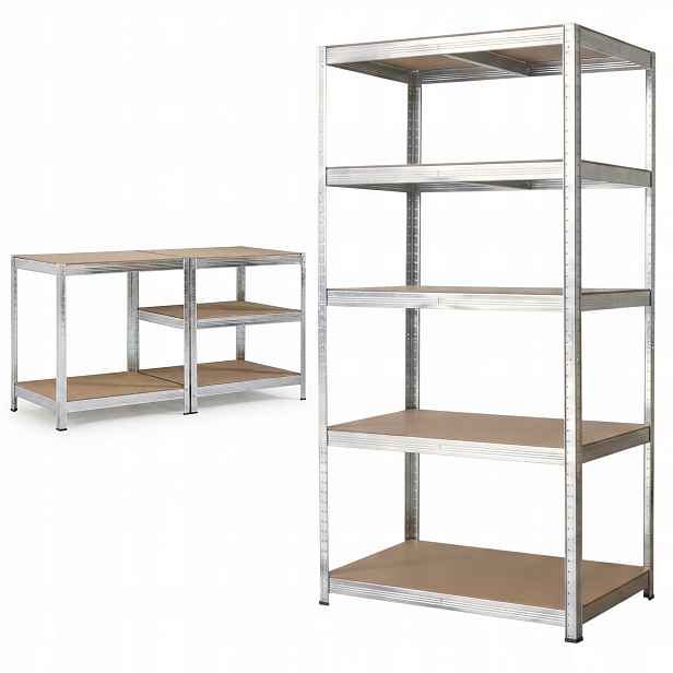 Kovový skladový regál do garážové kanceláře 5 Polic 180x90x60 875 kg Avenido