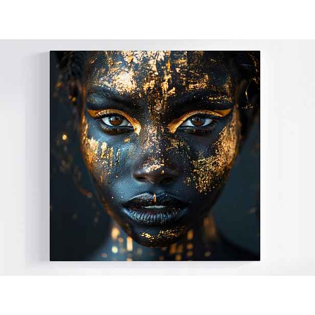 Obraz Na Plátně Canvas Portrét Zlatá Tvář Mystická Žena Umění 60x60