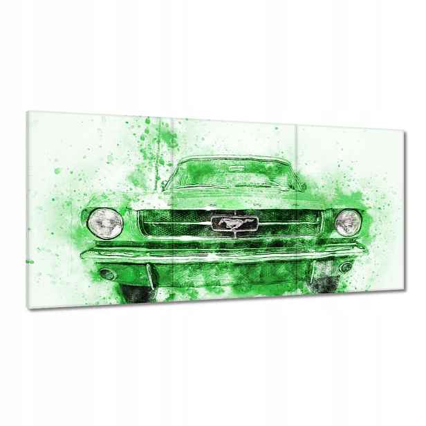 Obrazy 180x90 Zelený akvarel Mustang