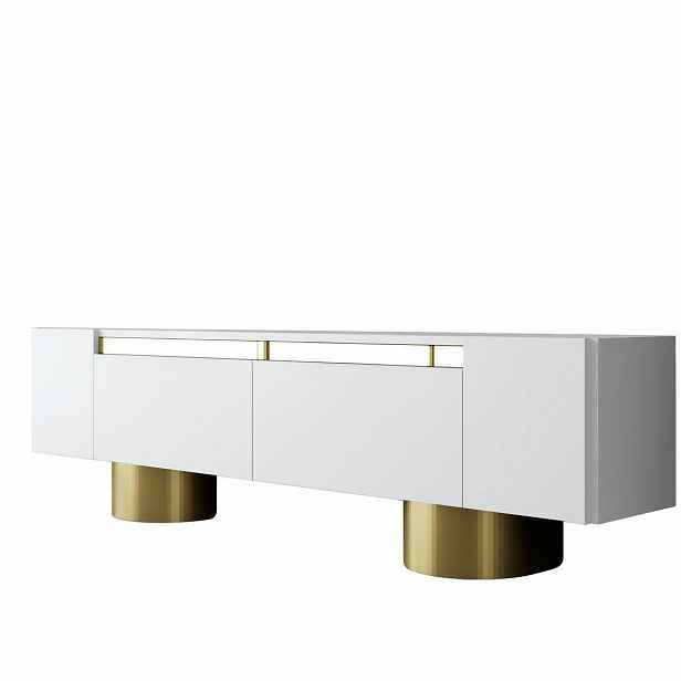Televizní stolek Bohem White and Gold