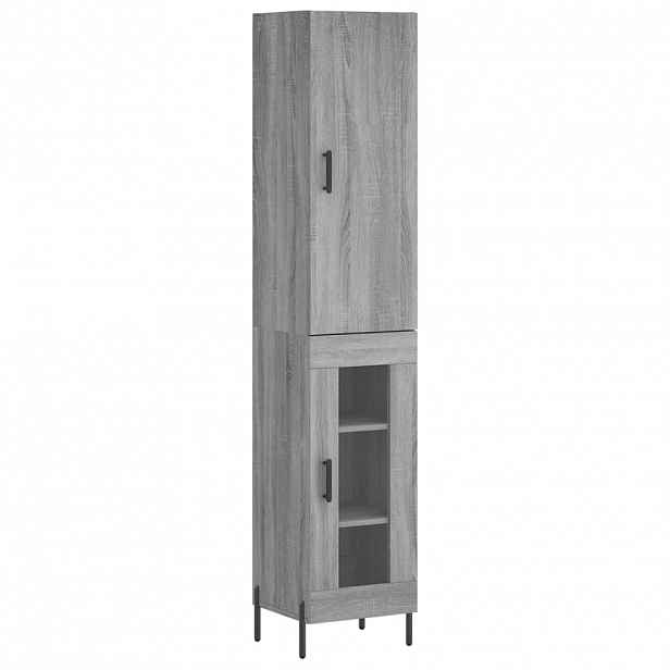 vidaXL Skříň highboard šedá sonoma 34,5 x 34 x 180 cm kompozitní dřevo
