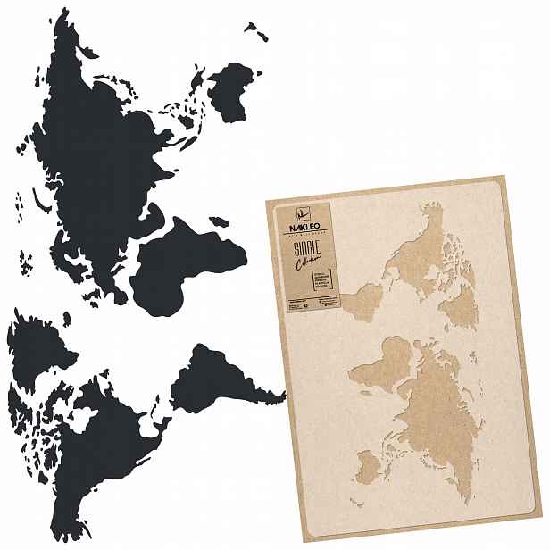 Malířská šablona Mapa Světa XL 2 59x95 cm pro omítky Opakovaně Použitelný Omítka Beton