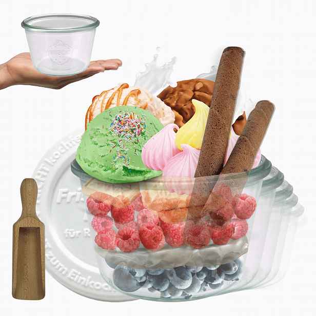 Sklenice Weck 370 ml zavařeniny Mold žáruvzdorné plastové víko Měřítko 12 Ks