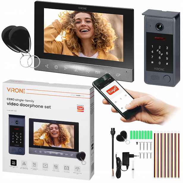Videodomofon Wifi Video domofon čtečka klíčenek šifrovač aplikace tuya