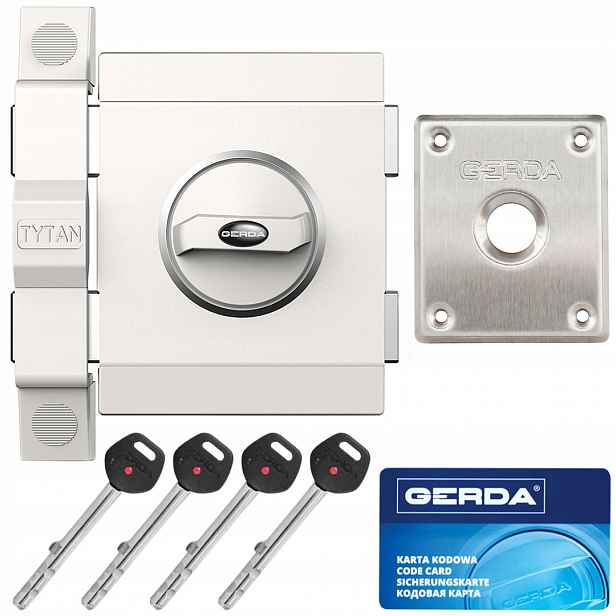 Zámek Gerda Tytan Zx bílý pravý GT8 dlouhý 85 mm