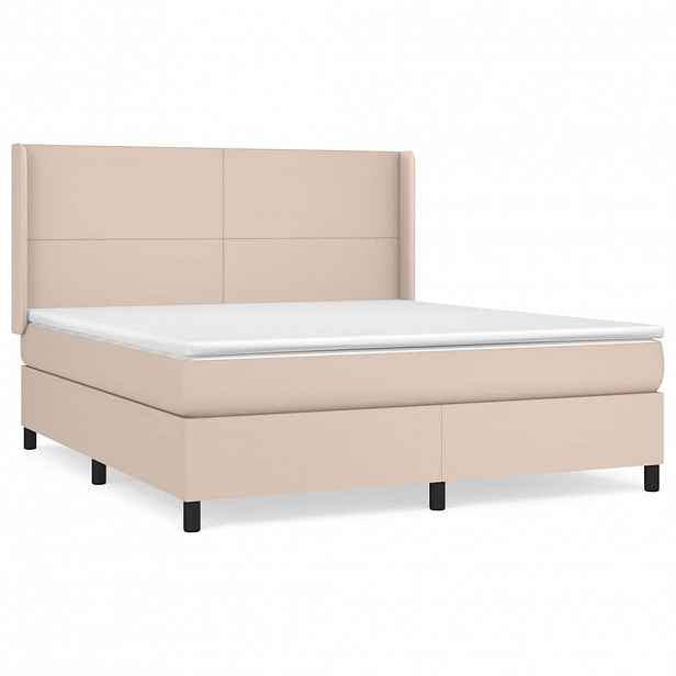vidaXL Box spring postel s matrací cappuccino 160x200 cm umělá kůže