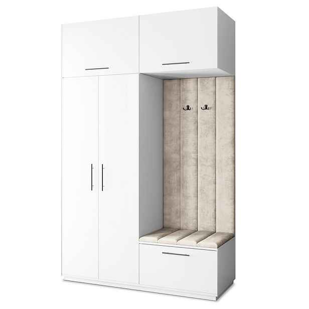 MASSENO MODERNÍ PŘEDSÍŇOVÁ SKŘÍŇ REMA, 150/240/60 cm, bílá