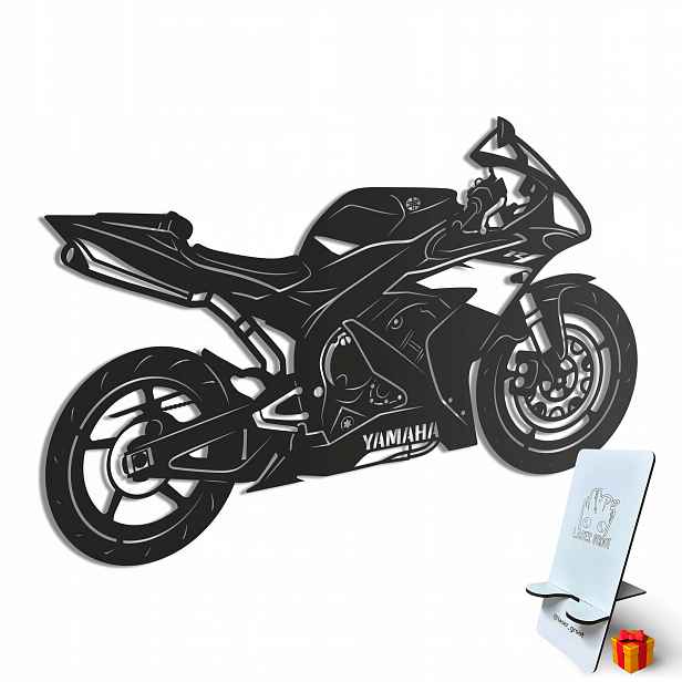 Dřevěný 3D obraz Yamaha R1 Nástěnná Dekorace Dárek XL