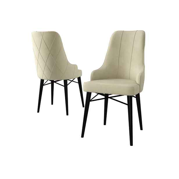 Sada židlí (4 kusy) Neta - Cream, Black