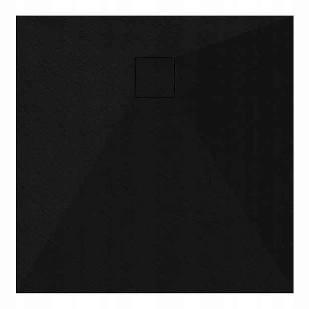 Sprchová Vanička Čtvercová 90x90 Kamenný Vzor 2,6 CM Černý Sifon