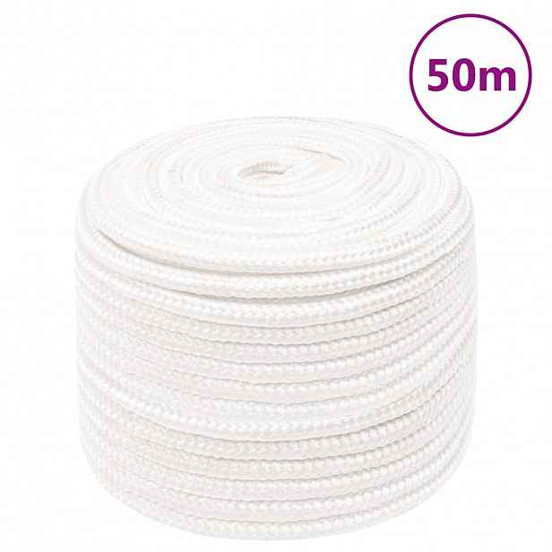 vidaXL Lodní lano celobílé 14 mm 50 m polypropylen