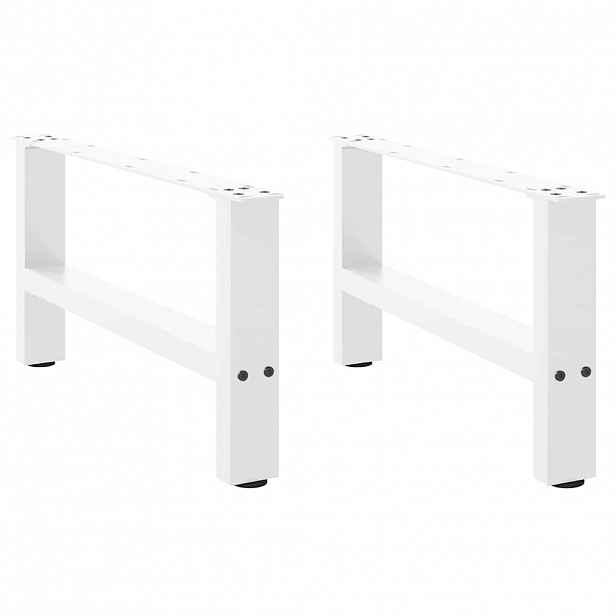 vidaXL Nohy konferenčního stolku bílé 2 ks 70 x (30-31) cm ocelové