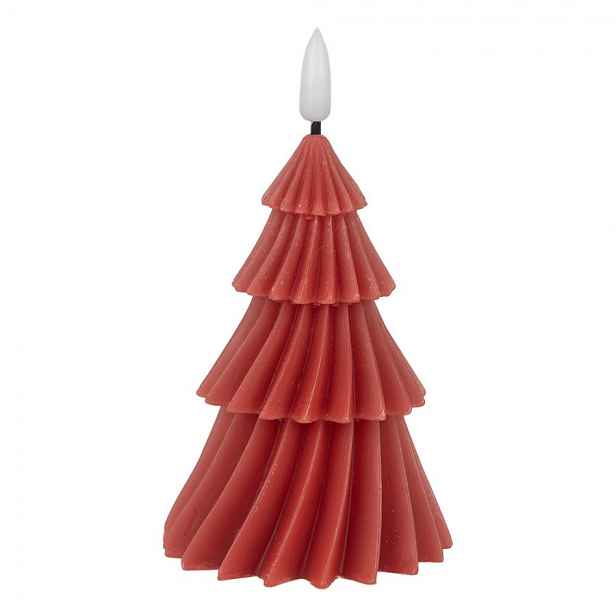 Vínová vánoční svíčka stromek Led Candle - Ø 8*13 cm / 2*AA Clayre & Eef