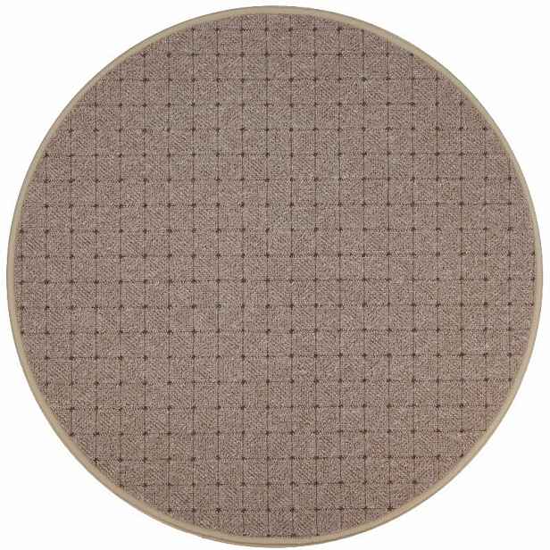 Kusový koberec Udinese béžový new kruh, 160x160 (průměr) kruh, béžová, chodba / předsíň, Condor Carpets