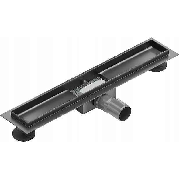Mexen Nízkoprofilové tělo sprchového žlabu 60 cm, barva broušená gunmetal šedá