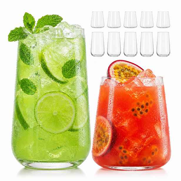 Relaxdays SKLENICE Transparentní 12dílná-sada Sklo 450 ml