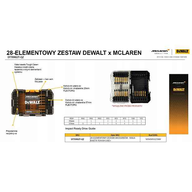 Sada bitů Ph Pz Torx v ToughCase+ 28 ks McLaren DeWALT DT70902T