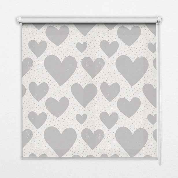 TULUP VNITŘNÍ roleta - okenní roleta - roleta - 80x140 cm - Šedá srdce