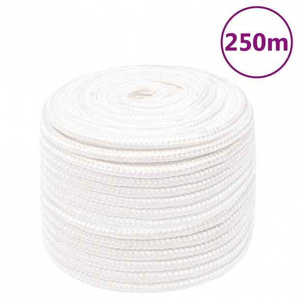 vidaXL Lodní lano celobílé 14 mm 250 m polypropylen