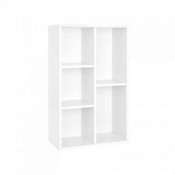 Bílá knihovna s 5 přihrádkami, 80x50x24 cm, moderní design