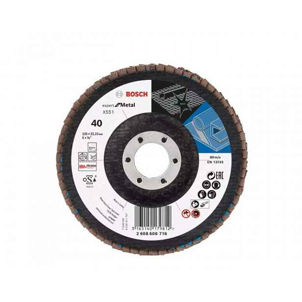 Bosch - Lamelový brusný kotouč na ocel, P40, průměr 125 mm 2608606716