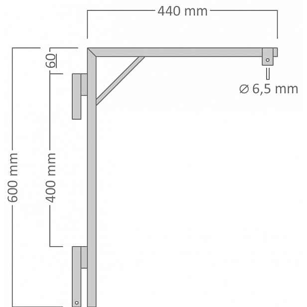 Držák motivu na sloupy VO pro dekory do 50 cm, 44 x 60 cm, pro 2x U20S