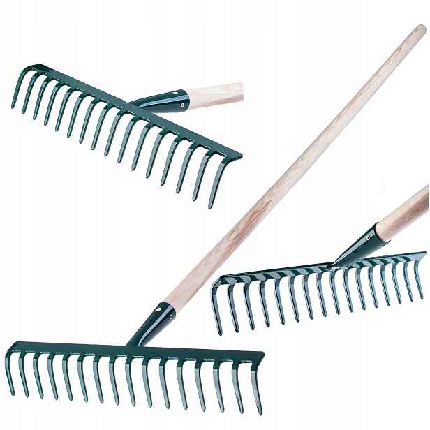 Hrábě Na Listí, Trávu, Trávy , Dřevěná Rukojeť, 138 cm, Hráble 16 Zubů, Pevné