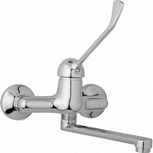 JB Sanitary Nástěnná dřezová a umyvadlová baterie SLIM, rozteč 150 mm, s lékařskou pákou A20 35 10