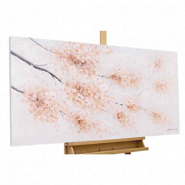 KUNSTLOFT RUČNĚ MALOVANÝ AKRYLOVÝ OBRAZ RŮŽOVÝ, 120/60 CM