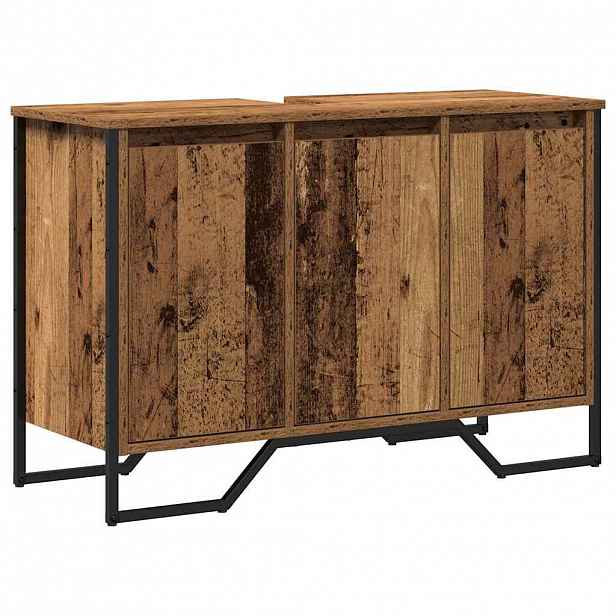 vidaXL Skříňka pod umyvadlo Staré dřevo 91 x 35 x 60 cm