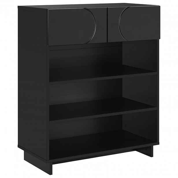 vidaXL Botník 73 x 38 x 87,5 cm kompozitní dřevo Černá