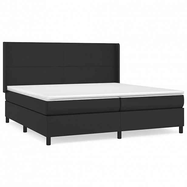 vidaXL Box spring postel s matrací černá 200x200 cm umělá kůže