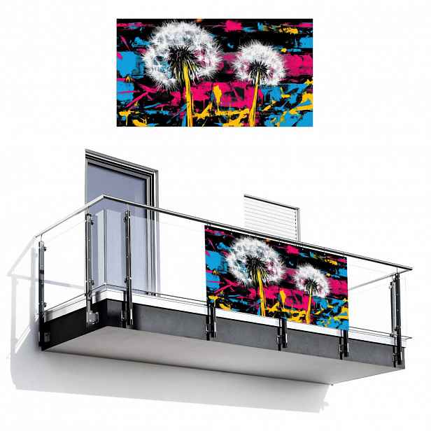 MuchoWow BALKONOVÁ ZÁSTĚNA Street art - Barevné - Nástěnné 200x110 cm