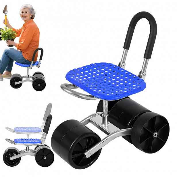 Otočná zahradní stolička na kolečkách o 360° Skládací opěradlo 150 kg Bedee