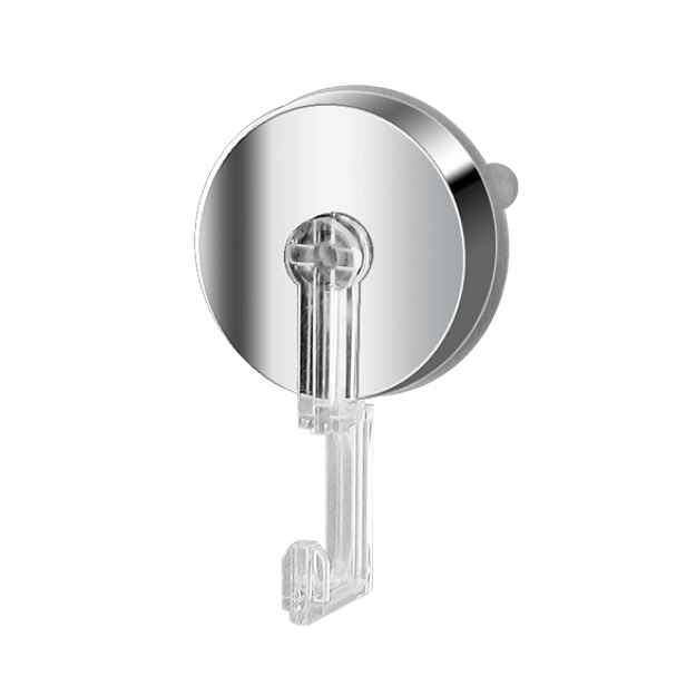 RIDDER VACUUM SYSTEM 1 - 12110100 Věšák - chrom / transparent š. 65 mm; v. 104 mm; hl. 35 mm URČENO PRO PŘISÁTÍ NA OBKLAD NEBO JINÝ HLADKÝ POVRCH