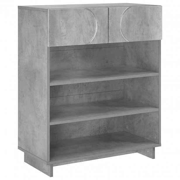 vidaXL Botník 73 x 38 x 87,5 cm kompozitní dřevo Betonově šedá