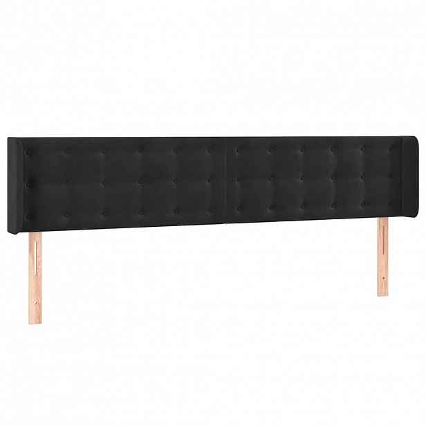vidaXL Čelo postele typu ušák černé 183x16x78/88 cm samet