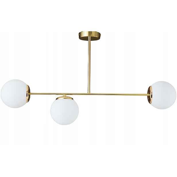 Závěsná Stropní Lampa Lustr Kule zlatá Moderní Led mléčná