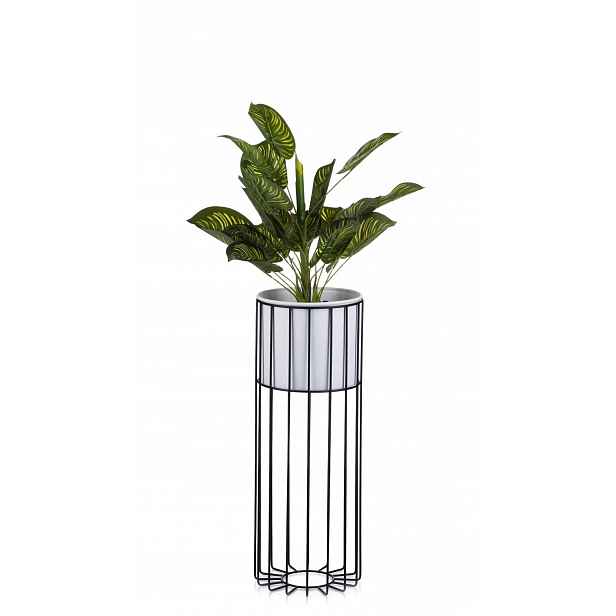 Industriální držák na květináč stojící 55 cm, černý obal