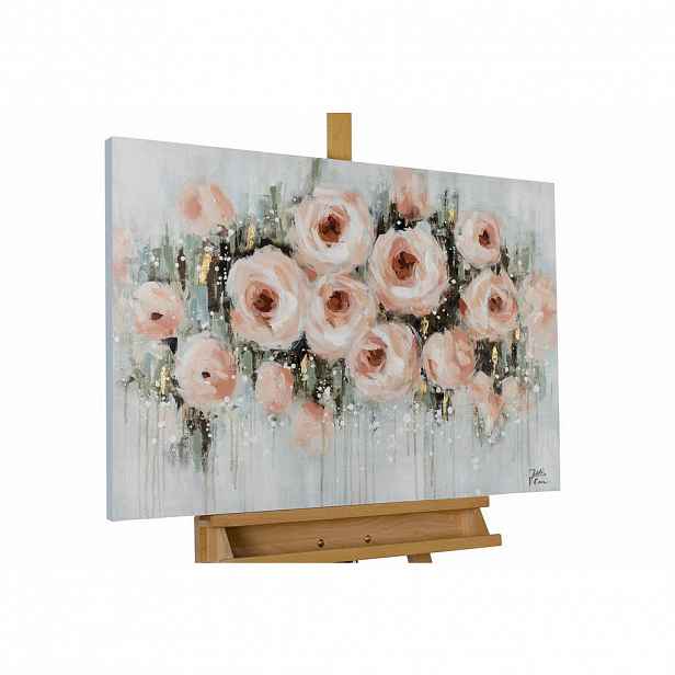 KUNSTLOFT RUČNĚ MALOVANÝ AKRYLOVÝ OBRAZ ŠEDÝ/BÉŽOVÝ, 90/60 CM