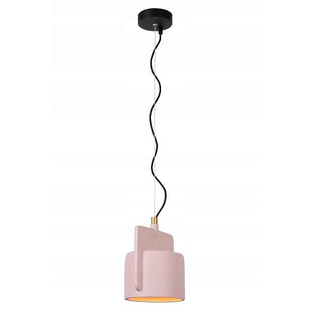 Lucide Ninja závěsná lampa betonová růžovo-černá 1xE27 40W IP20