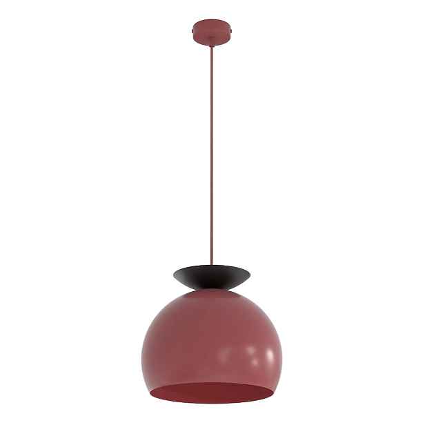 Moderní burgundsko-černá závěsná lampa s kulatým stínidlem e27 15w Emibig