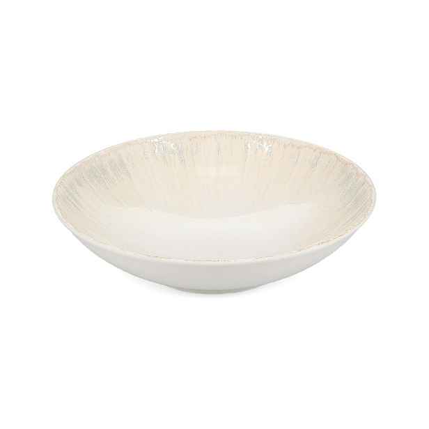 Světle šedý hluboký  porcelánový talíř ø 21 cm Nuance – BonBistro