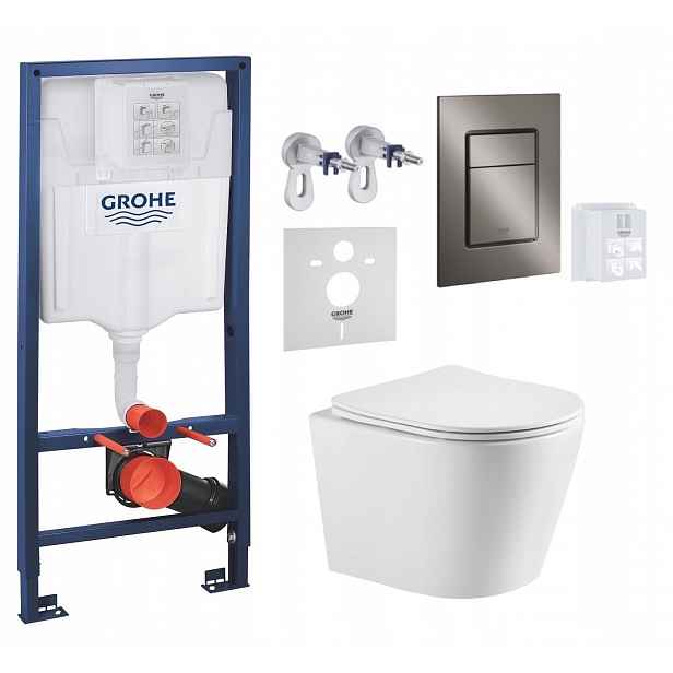 Wc stojan Grohe Rapid Sl s mísou Imprese Tornado a grafit tlačítkem