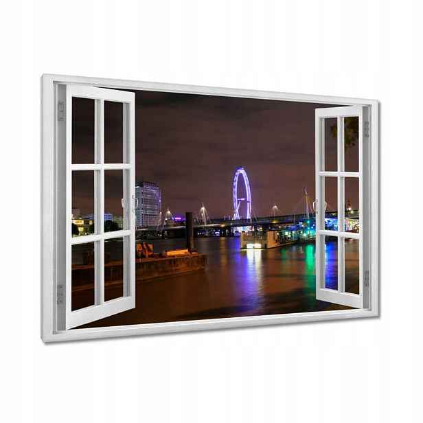 Obrazy 90x60 Fialový London Eye