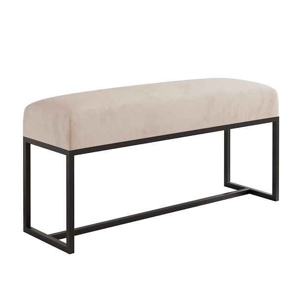 Idohome SEDACÍ LAVICE MUSE 90 cm, černá / béžová, kovový rám