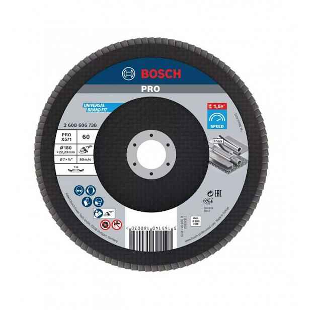 Bosch - Lamelový brusný kotouč na ocel, P60, průměr 180 mm 2608606738