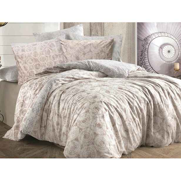 Povlečení bavlněné 160x200 Octavia Brown béžová Cottonlove Exclusive