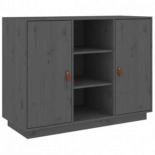 vidaXL Příborník šedý 100 x 40 x 75 cm masivní borové dřevo