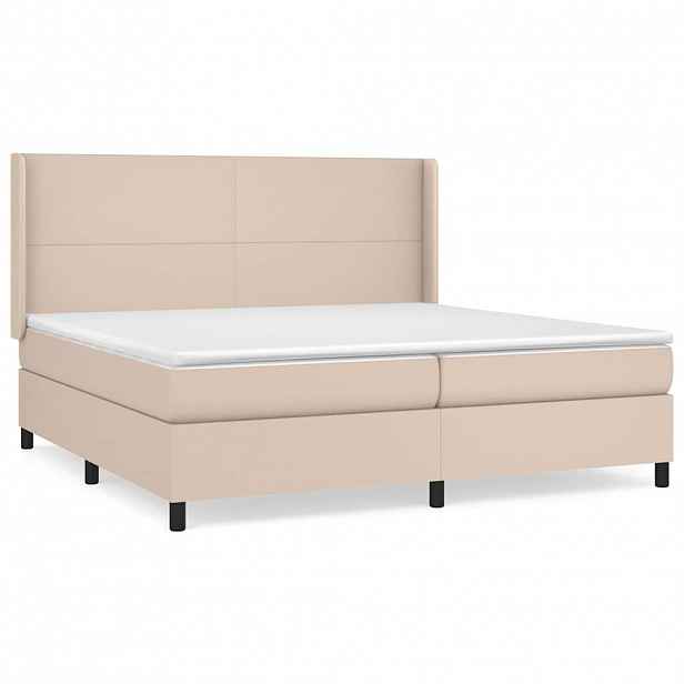 vidaXL Box spring postel s matrací cappuccino 200 x 200 cm umělá kůže